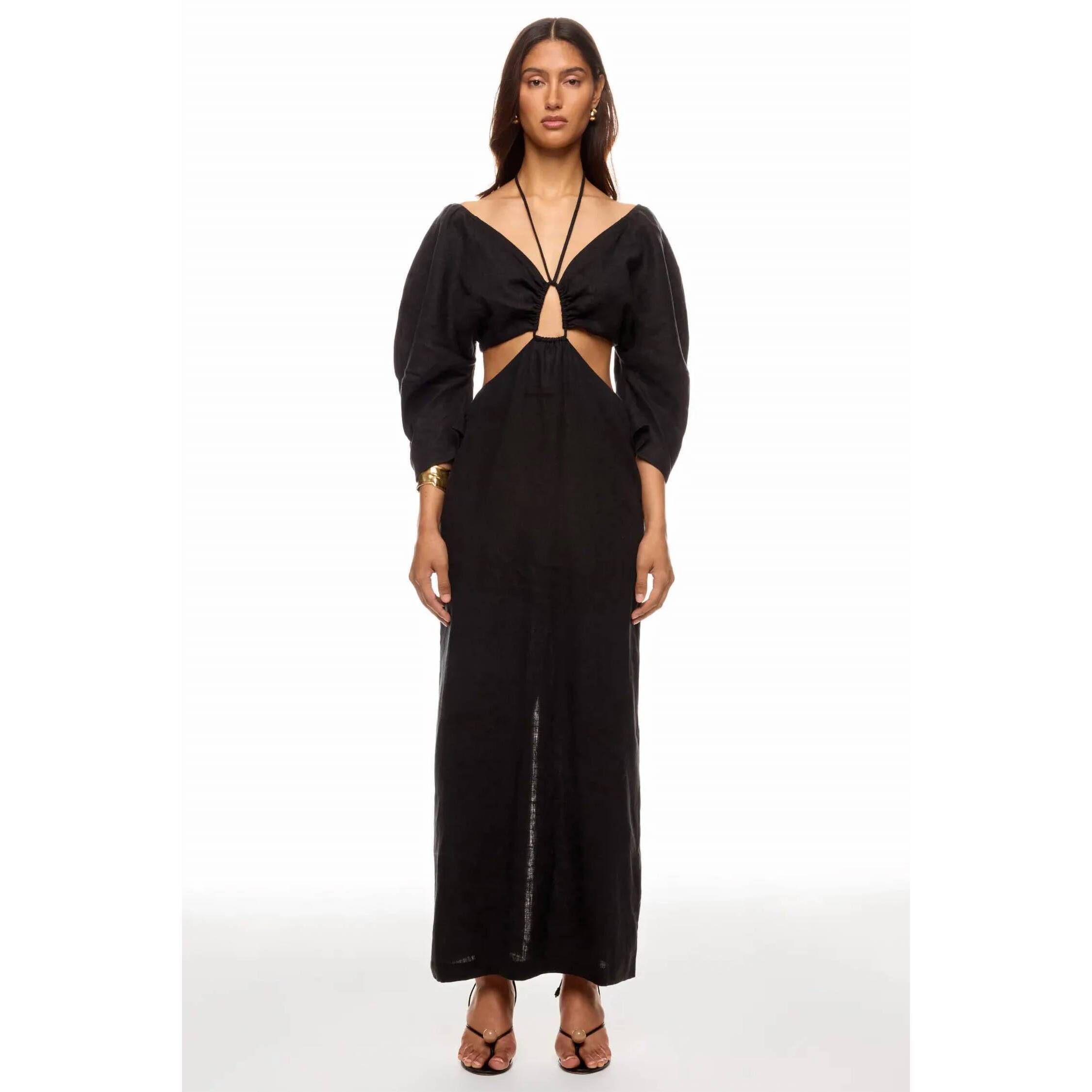 New Mara Hoffman Cut-Out Maxi Dress In Black